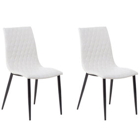 Set of 2 Faux Leather Dining Chair Cream MONTANA