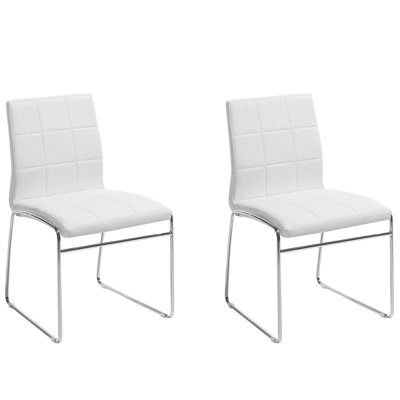 Set of 2 Faux Leather Dining Chair White KIRON