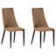 Set of 2 Faux Leather Dining Chairs Golden Brown CLAYTON