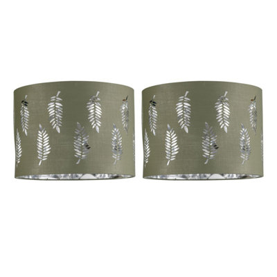 Set of 2 Fern - Sage Green Cut Out 25cm Pendant Lightshades