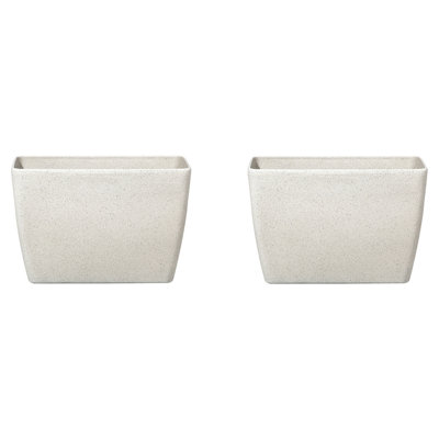 Set of 2 Flower Pot Stone Beige 60 x 27 x 41 cm BARIS