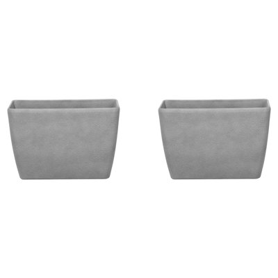 Set of 2 Flower Pot Stone Grey 60 x 27 x 41 cm BARIS