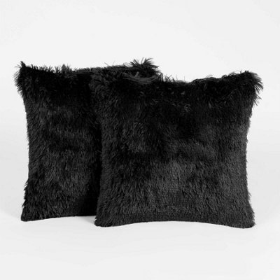 Set of 2 Fluffy Shaggy Square Cushion Covers DIY at B&Q