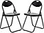 Set of 2 Foldable Black Chairs for Small Spaces - Versatile Indoor Metal Folding Chairs -Desk Chairs for Bedroom, Office, & Guests