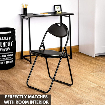 Set of 2 Foldable Black Chairs for Small Spaces - Versatile Indoor ... - Indoor Furniture For Small Space