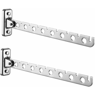Set of 2 Folding Wall Mounted Stainless Steel Drying Rack Wall Mounted ...