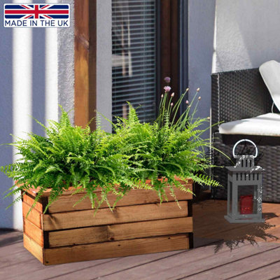Set of 2 Fully Assembled 57cm Wooden Planter, Made in the UK