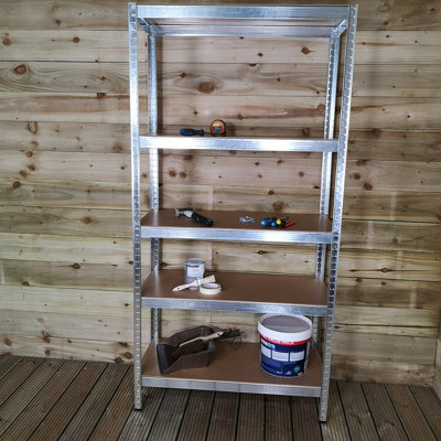 Set of 2 Garage Shelving 90cm Wide & 180cm High Heavy Duty 5 Tier Multipurpose Metal Racking Unit  or Warehouse Shelving Storage