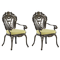 Set of 2 Garden Chairs Brown SAPRI