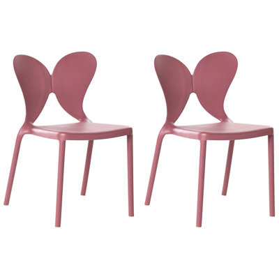 Set of 2 Garden Chairs LARISSA Stacking Pink