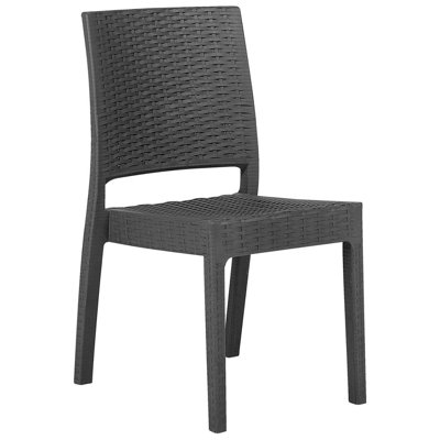 Set of 2 Garden Dining Chairs Grey FOSSANO