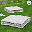 Set of 2 Giant Grey Striped Outdoor Garden Chair Seat Pad Cushions