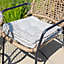 Set of 2 Giant Grey Striped Outdoor Garden Chair Seat Pad Cushions