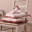 Set of 2 Gingham Stag Indoor Dining Chair Seat Pad Cushions