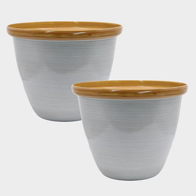 Set of 2 Glazed Effect 30Cm Honey Pot Planters