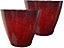 Set of 2  Glazed Effect 30Cm Savannah Planters - Cherry Red
