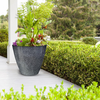 Set of 2 Glazed Effect 30Cm Savannah Planters - Windswept Grey Fusion