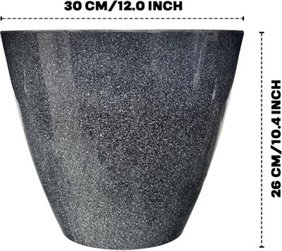 Set of 2 Glazed Effect 30Cm Savannah Planters - Windswept Grey Fusion