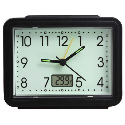 Set of 2 Glow in the Dark Alarm Clocks with Temperature Reading ...