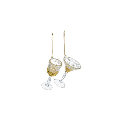 Set of 2 Glitter wine glasses