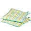 Set of 2 Green and Yellow Outdoor Garden Chair Seat Pad Cushions