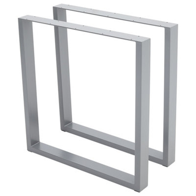 Set of 2 Grey Rectangular Metal Furniture Legs Feet Table Legs for DIY Table Cabinet Chair Bench H 71 cm x L 50 cm Price Comparisons | Compare The Build