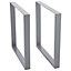 Set of 2 Grey Rectangular Metal Furniture Legs Feet Table Legs for DIY Table Cabinet Chair Bench H 71 cm x L 50 cm