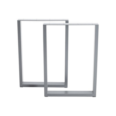 Set of 2 Grey Rectangular Metal Furniture Legs Feet Table Legs for DIY Table Cabinet Chair Bench H 71 cm x L 60 cm Price Comparisons | Compare The Build