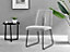 Set of 2 Halle Chic Light Grey Deep Padded Soft And Durable Stitched Fabric Black Powder Coated Metal Leg Dining Chairs