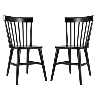 Spindle back deals dining chair black