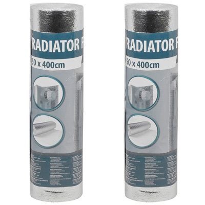 Set of 2 - Heat Reflective Radiator Aluminium Insulating Thermal Foil