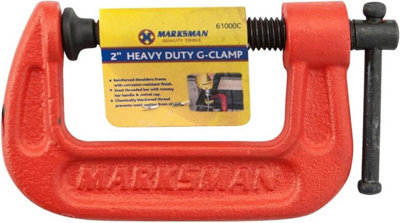 Set Of 2 Heavy Duty G Clamp 2 Inch Iron Clamps Wood Working Welding Support Tool Diy