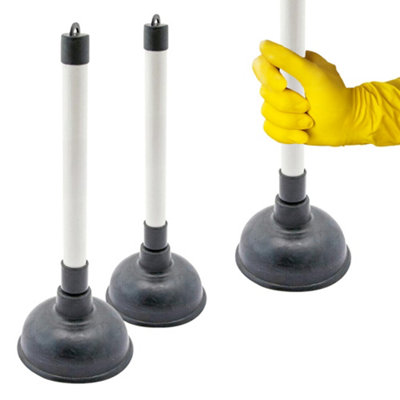 Set Of 2 Heavy Duty Rubber Sink Toilet Plunger Unblocker Bathroom Kitchen 10.5Cm