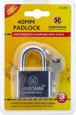 Set Of 2 Heavy Duty Steel Padlock 40Mm With 3 Keys Security Lock Luggage Locker