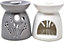 Set Of 2 Home Ceramic Oil Burner Melts Tea Light Candle Gift Aroma Flower 9cm