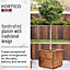 Set of 2 HORTICO Scandinavian Redwood Square Wooden Planter for Garden, Outdoor Plant Pot Made in the UK H39 L47 W47 cm, 86L