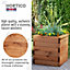 Set of 2 HORTICO Scandinavian Redwood Square Wooden Planter for Garden, Outdoor Plant Pot Made in the UK H39 L47 W47 cm, 86L