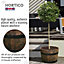 Set of 2 HORTICO Upcycled Oak Wood Half Barrel Wooden Planter for Garden, Outdoor Plant Pot Made in the UK D50 H30 cm, 58.9L