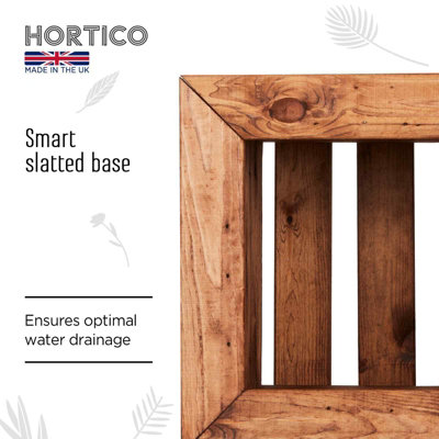 Image showcasing Set of 2 HORTICO™ Wooden Planter, 41cm Square Planter Box, Made in the ...