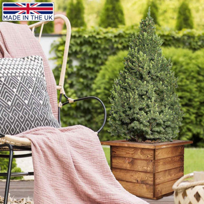 Set of 2 HORTICO™ Wooden Planter, 41cm Square Planter Box, Made in the ...