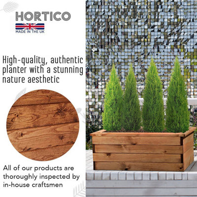 Picture of Set of 2 HORTICO™ Wooden Planter, 82cm Long Trough Planter, Made in the ...
