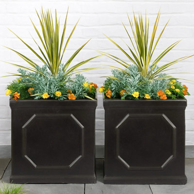Set of 2 IDEALIST™ 30cm Planter, Chelsea Flower Box, Faux Lead