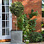 Set of 2 IDEALIST Chelsea Flower Box Square Garden Planters, Faux Lead Grey Outdoor Large Pots W55 H55 L55 cm, 166L