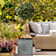 Set of 2 IDEALIST Chelsea Flower Box Square Garden Planters, Faux Lead Grey Outdoor Large Pots W55 H55 L55 cm, 166L