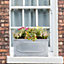 Set of 2 IDEALIST Chelsea Window Flower Box Trough Garden Planters, Faux Lead Light Stone Outdoor Pots W17 H17 L40 cm, 12L