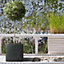Set of 2 IDEALIST Contemporary Flower Box Square Garden Planters, Dark Grey Light Concrete Outdoor Pots H30 L30 W30 cm, 27L