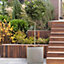 Set of 2 IDEALIST Contemporary Flower Box Square Garden Planters, Grey Light Concrete Outdoor Large Pots H50 L50 W50 cm, 126L