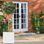 Set of 2 IDEALIST Contemporary Flower Box Square Garden Planters, Grey Marble Light Outdoor Pots H50 L50 W50 cm, 126L