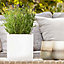 Set of 2 IDEALIST Contemporary Flower Box Square Garden Planters, White Light Concrete Outdoor Plant Pots H25 L25 W25 cm, 16L