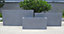 Set of 2 IDEALIST Contemporary Trough Garden Planters, Grey Light Concrete Outdoor Large Plant Pots H51.5 L100 W36 cm, 185L